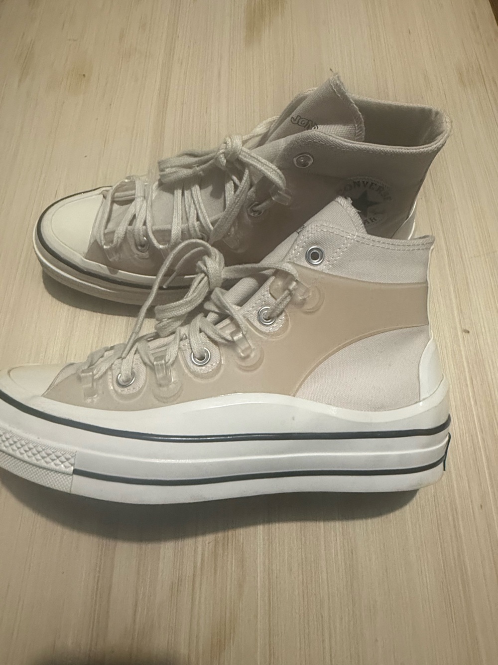 Women's Kim Jones High-Top converse Chuck 70 utility Shoes Beige and WhiteM10/W8
